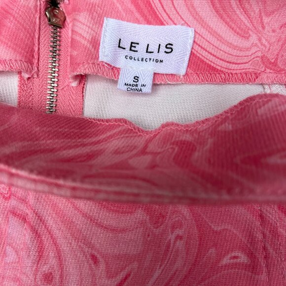 IT'S a $13 SALE!! Le Lis A-line mini skirt. Pink watercolor pattern, size small - Picture 3 of 5